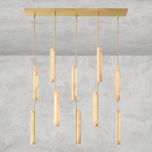 Audaben Alabaster Linear Chandelier 54" - GILDLAMPS