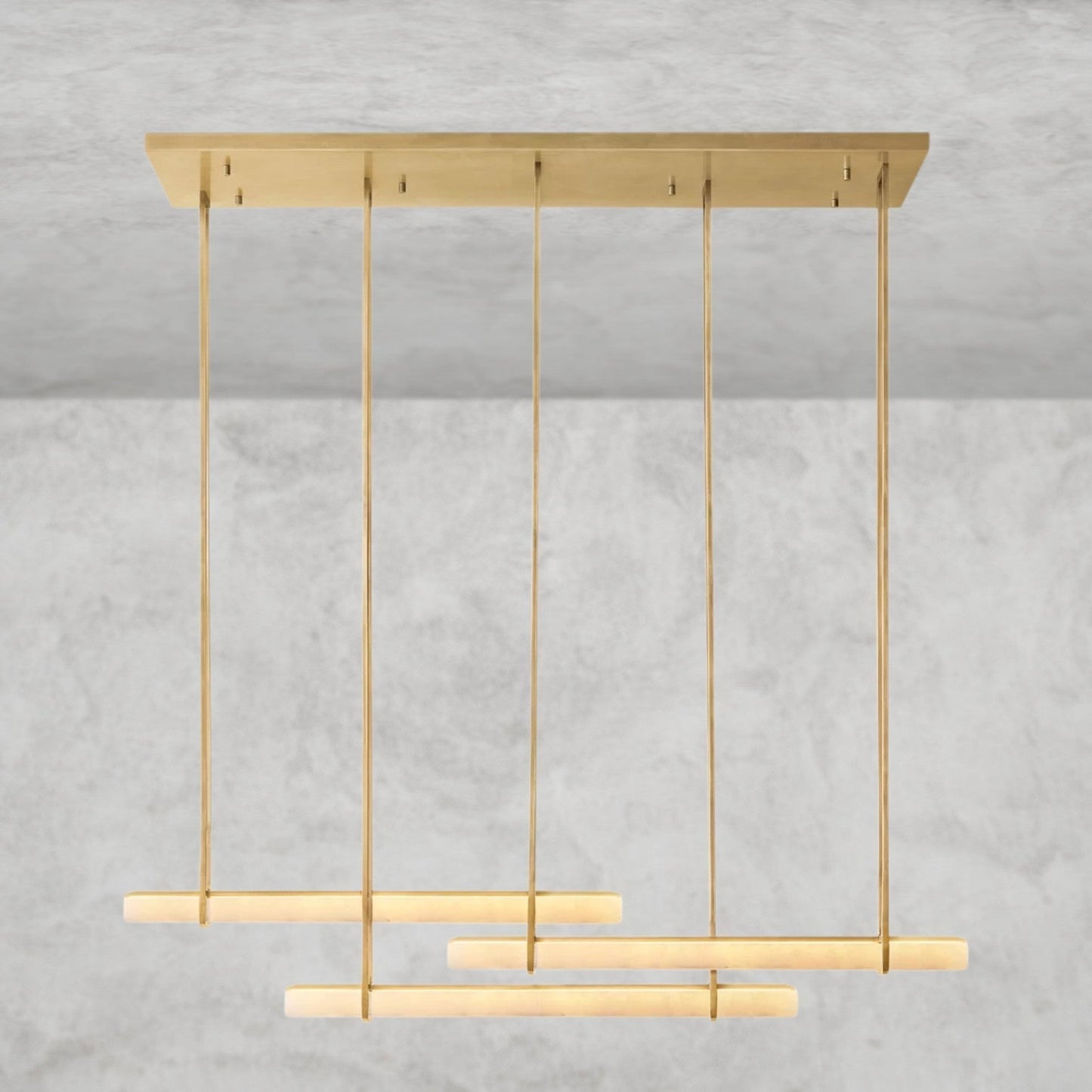 Audaben Alabaster Triple Bar Linear Chandelier - GILDLAMPS
