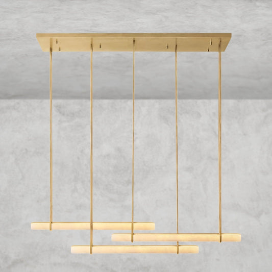 Audaben Alabaster Triple Bar Linear Chandelier - GILDLAMPS