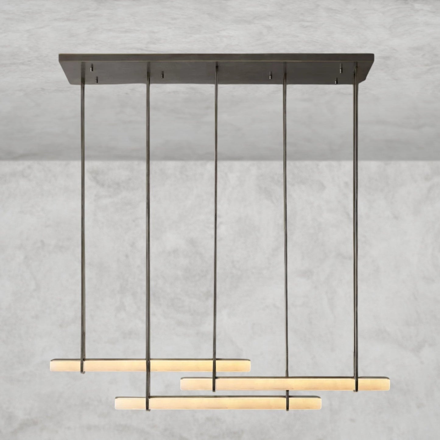 Audaben Alabaster Triple Bar Linear Chandelier - GILDLAMPS