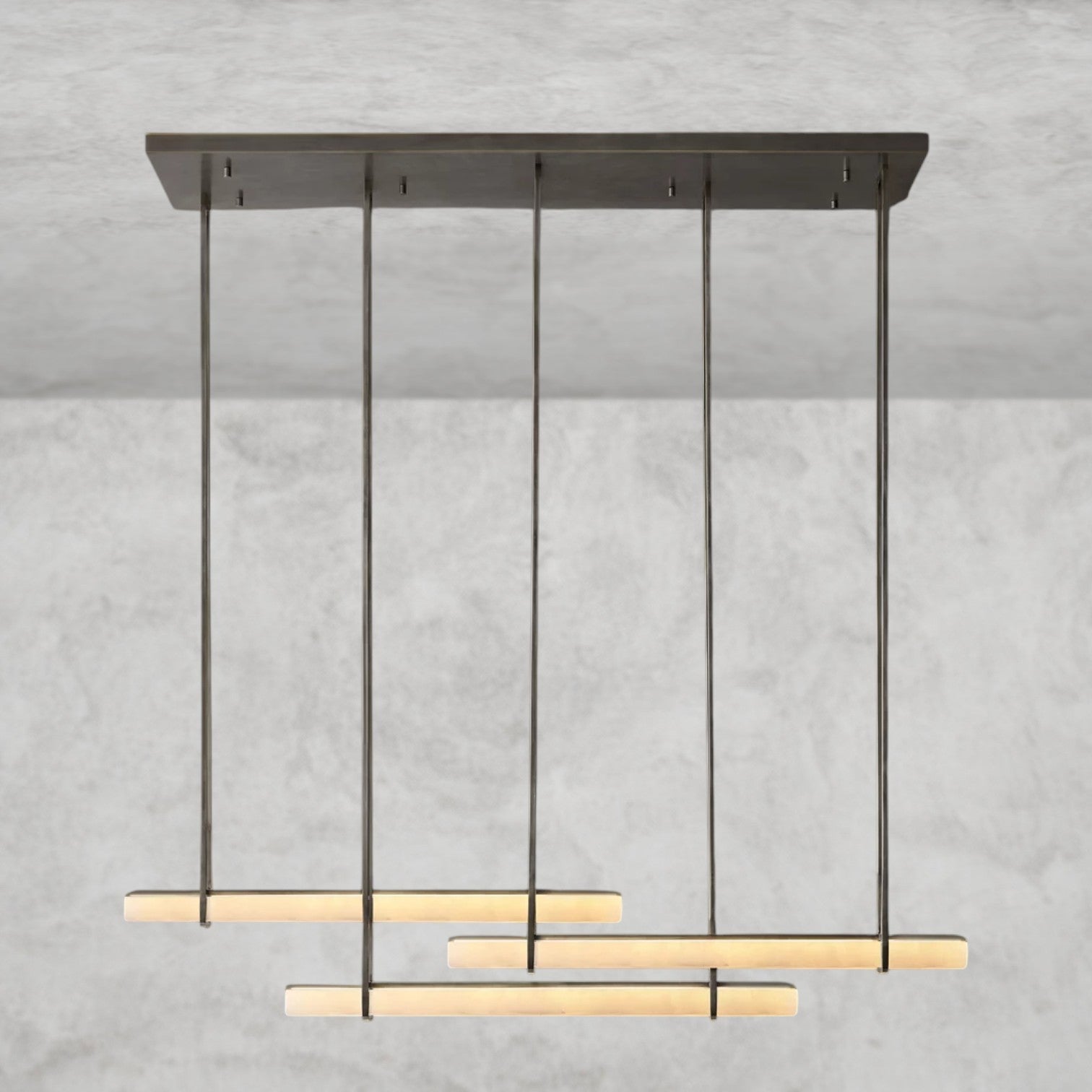 Audaben Alabaster Triple Bar Linear Chandelier - GILDLAMPS