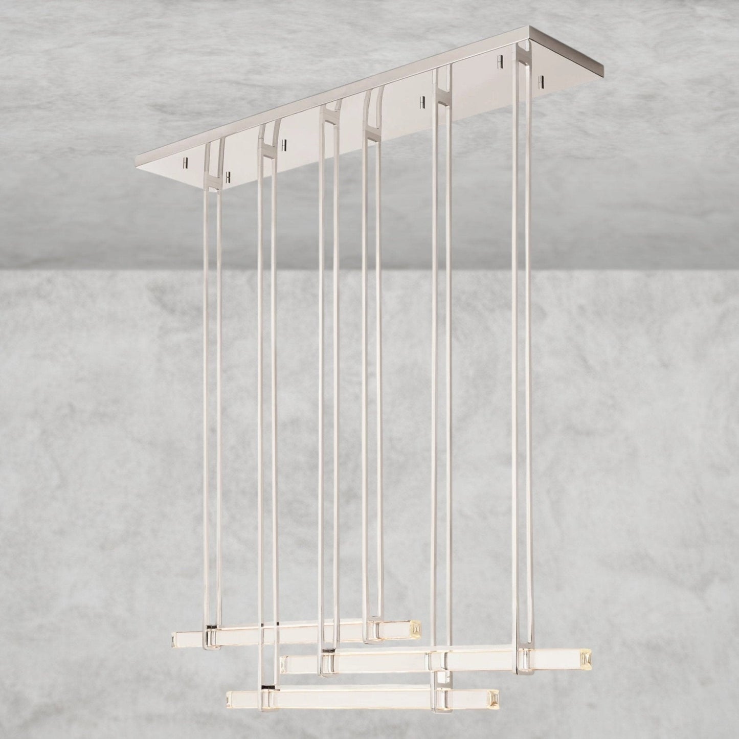Audaben Crystal Triple Bar Linear Chandelier 60", 72" - GILDLAMPS