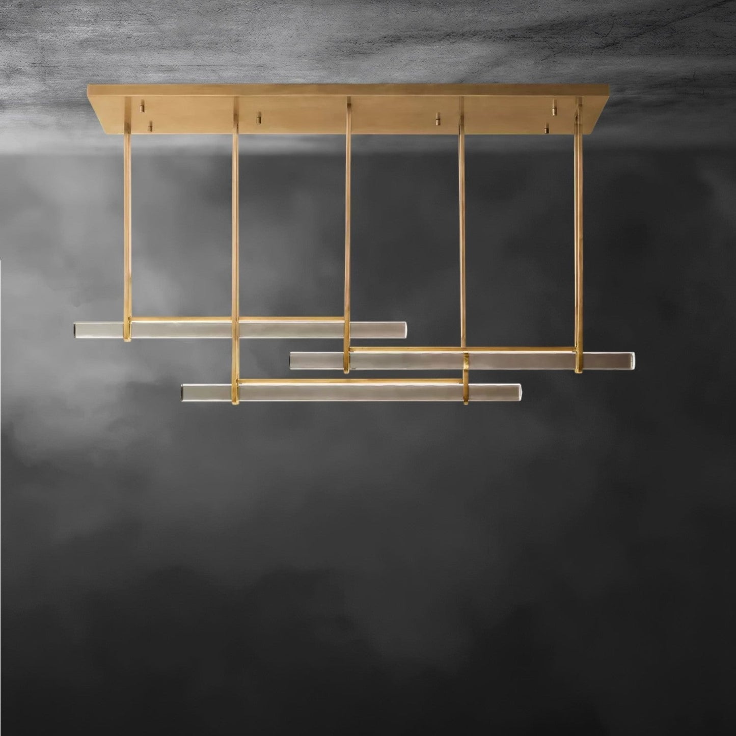 Audaben Crystal Triple Bar Linear Chandelier 60", 72" - GILDLAMPS