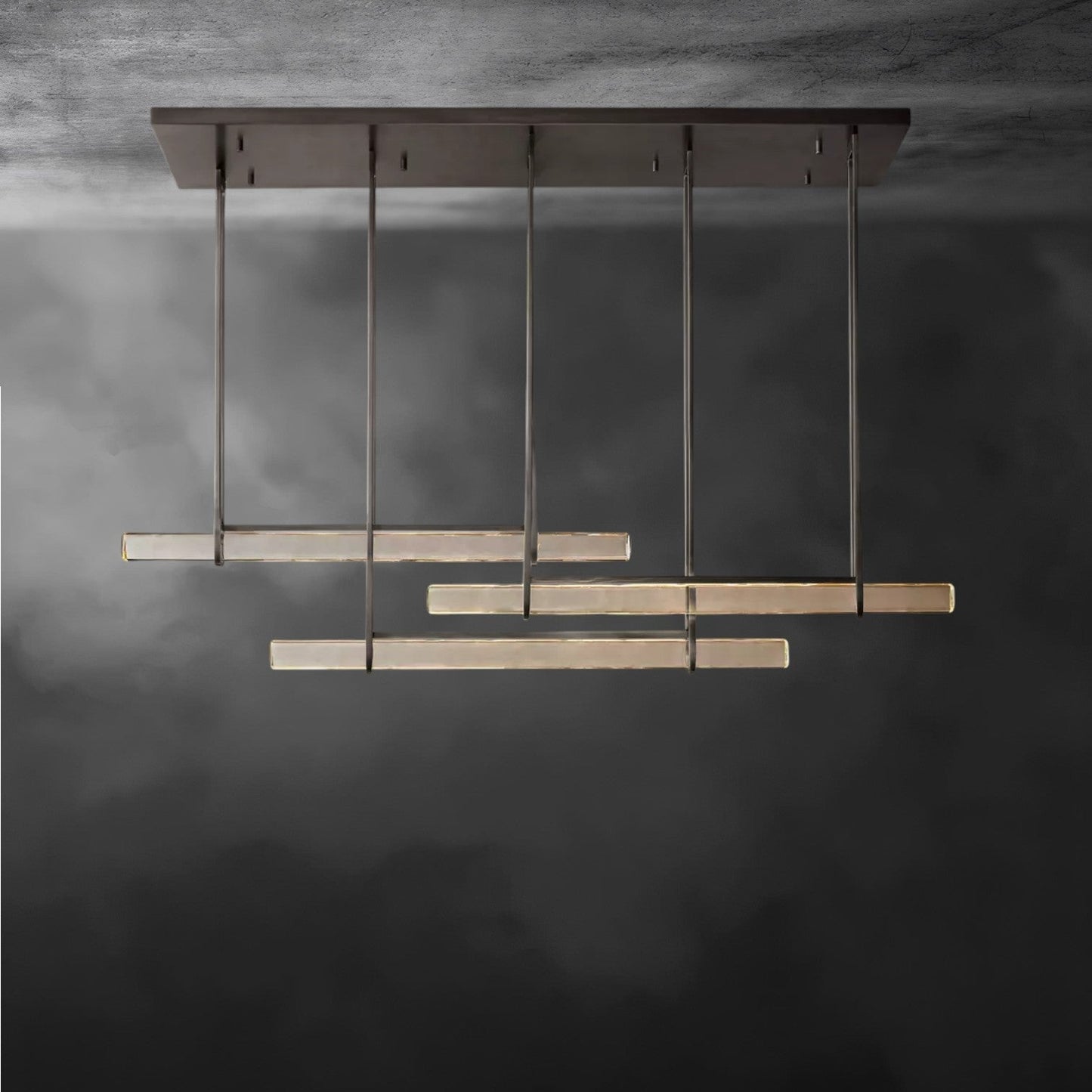 Audaben Crystal Triple Bar Linear Chandelier 60", 72" - GILDLAMPS