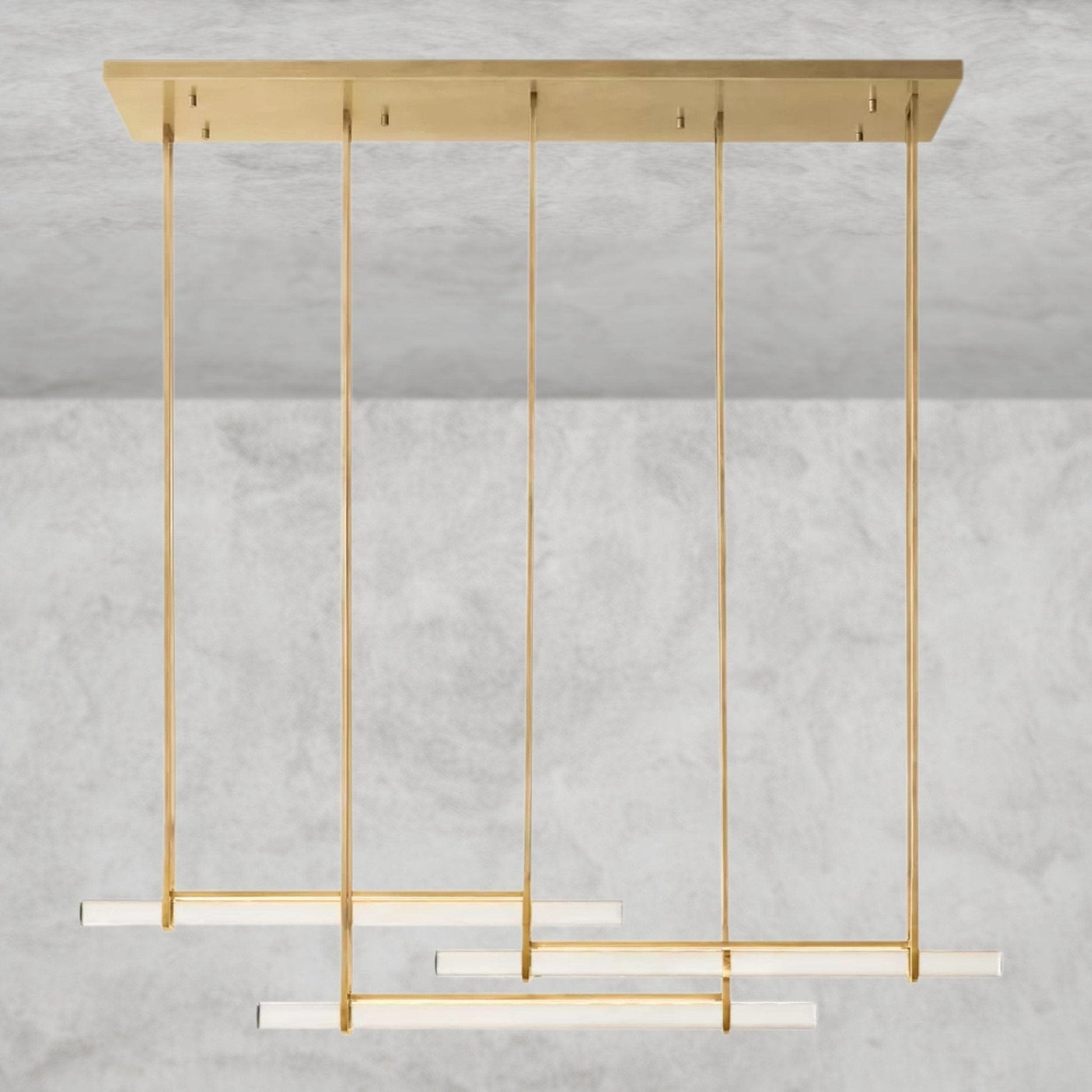Audaben Crystal Triple Bar Linear Chandelier 60", 72" - GILDLAMPS