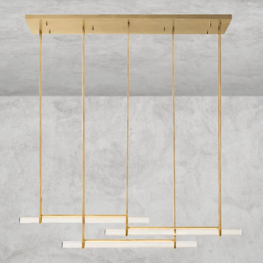 Audaben Crystal Triple Bar Linear Chandelier 60", 72" - GILDLAMPS