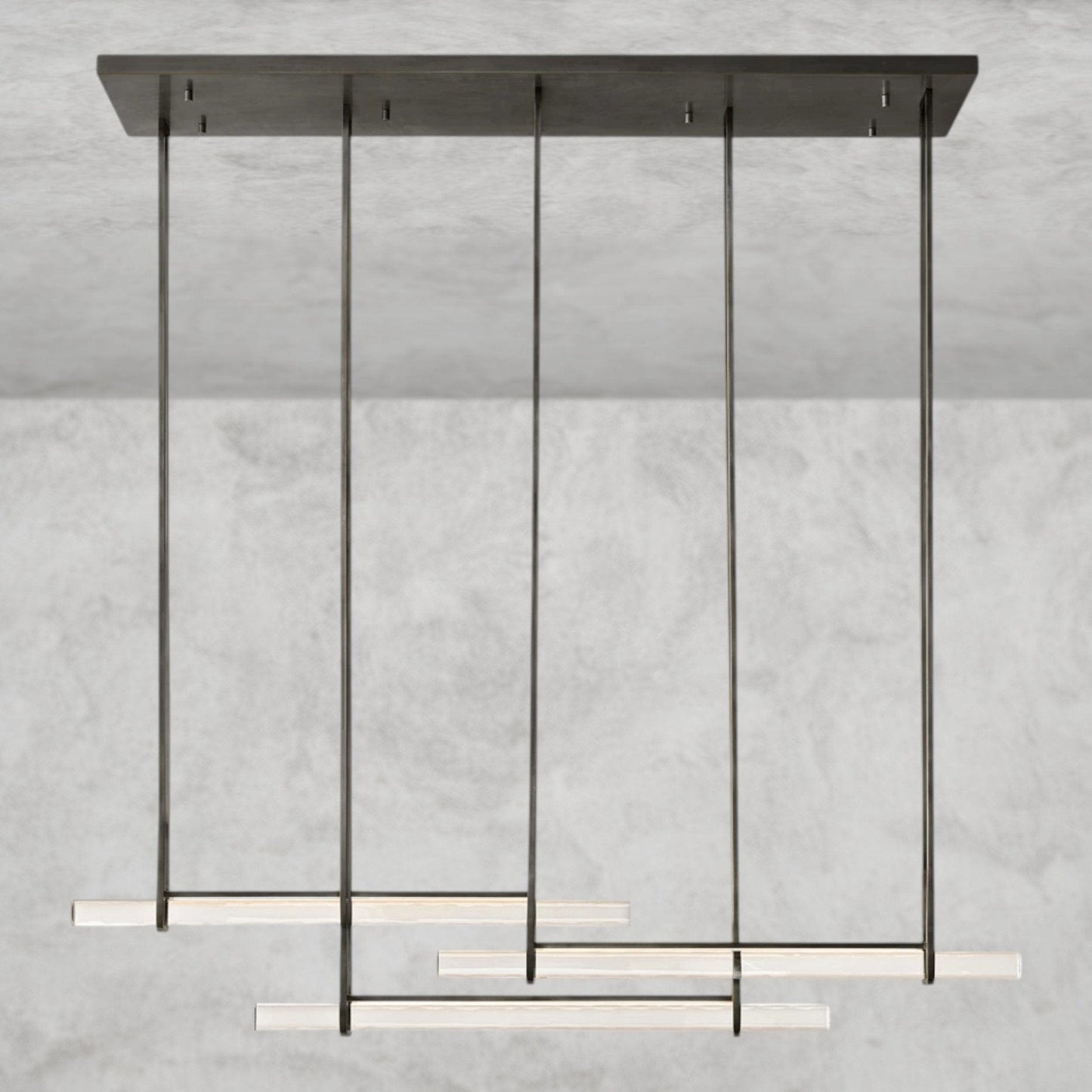 Audaben Crystal Triple Bar Linear Chandelier 60", 72" - GILDLAMPS