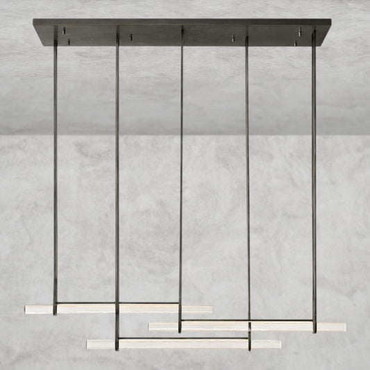 Audaben Crystal Triple Bar Linear Chandelier 60", 72" - GILDLAMPS