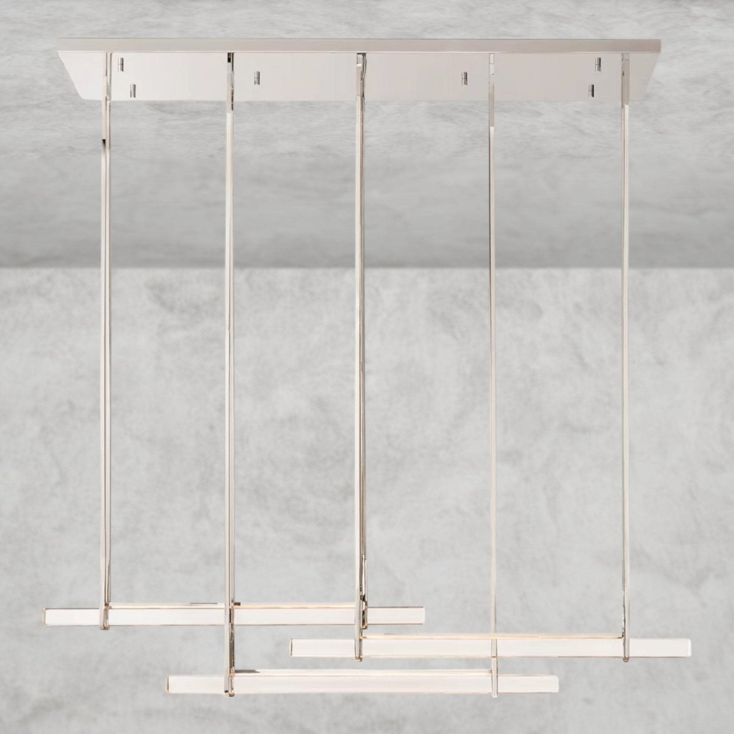 Audaben Crystal Triple Bar Linear Chandelier 60", 72" - GILDLAMPS