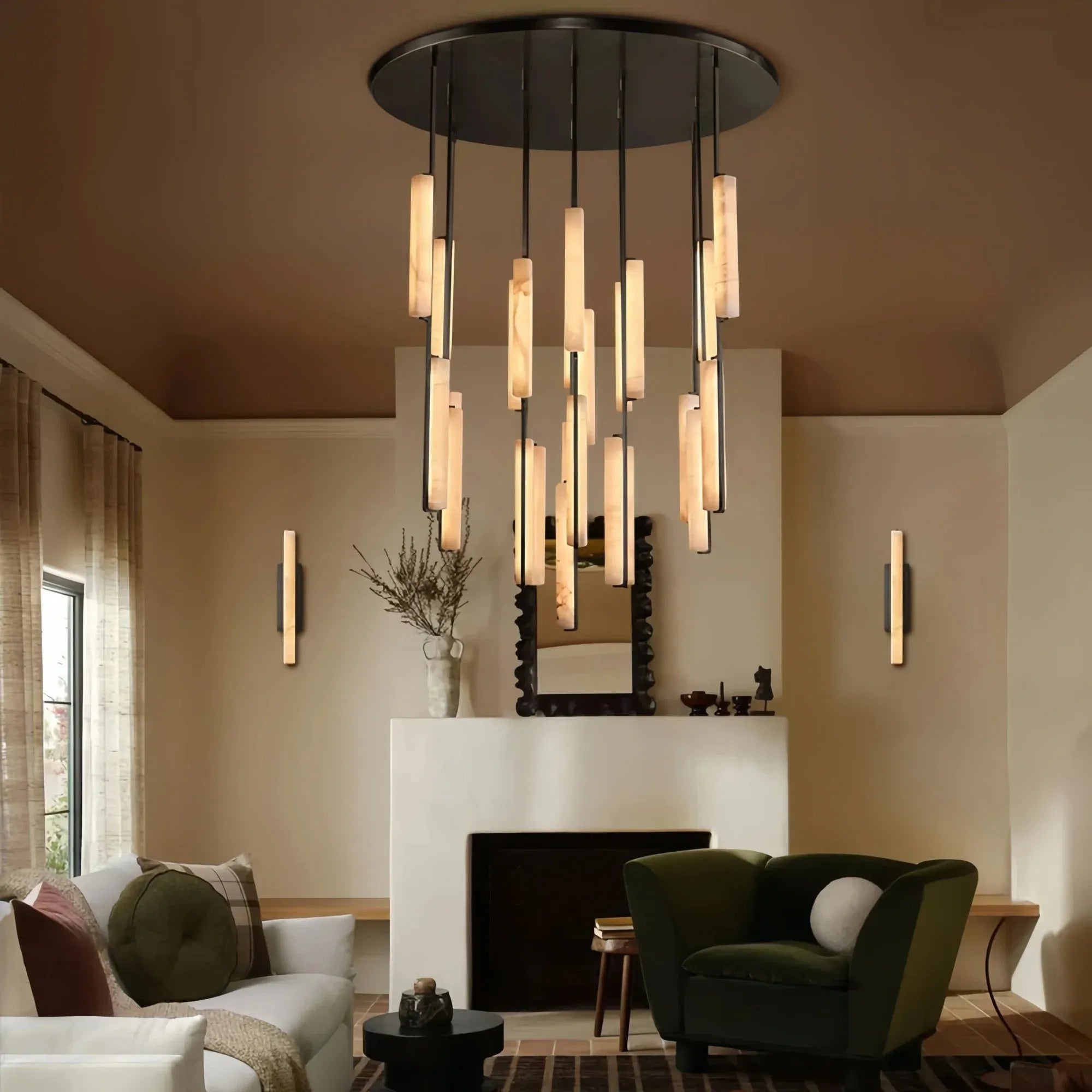 Auburn Alabaster Round Chandelier 24'' 40'' 56''