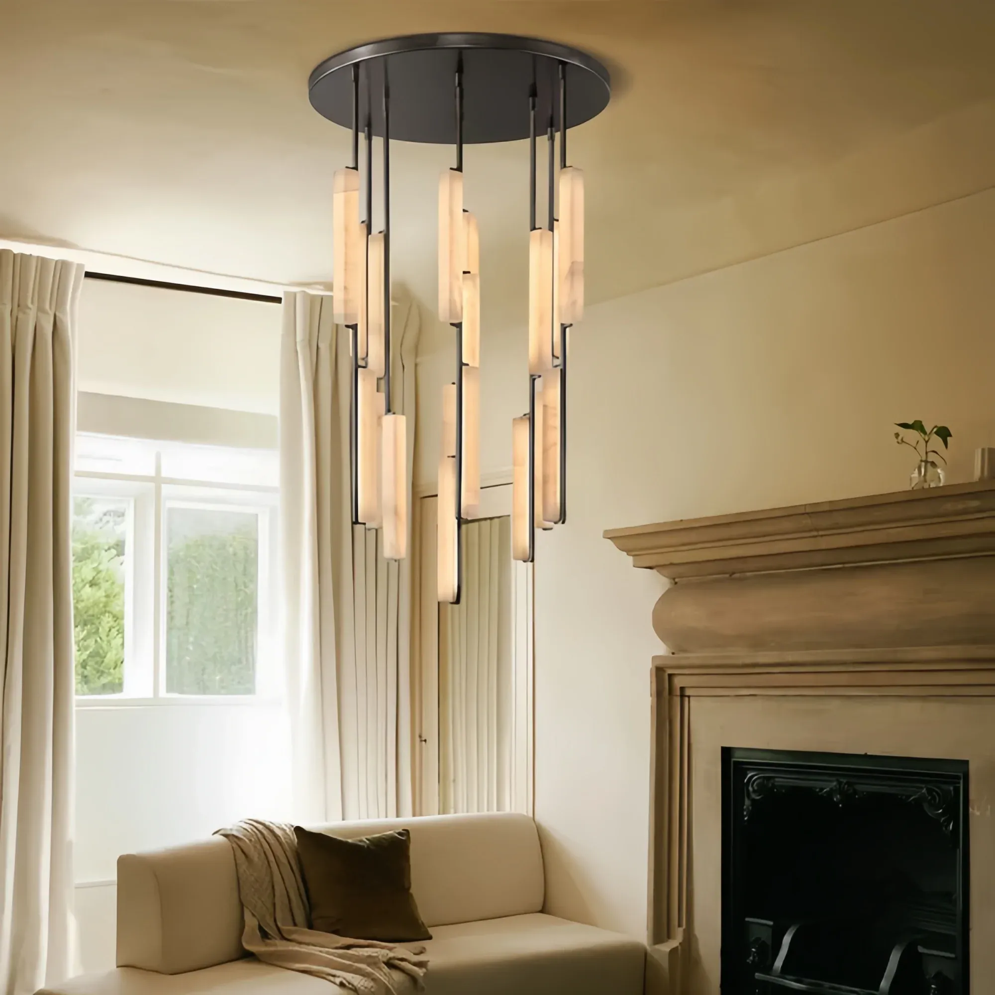 Auburn Alabaster Round Chandelier 24'' 40'' 56''