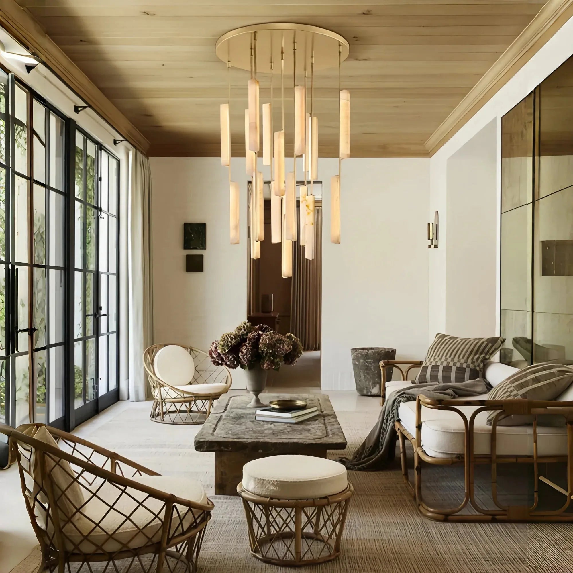 Auburn Alabaster Round Chandelier 24'' 40'' 56''