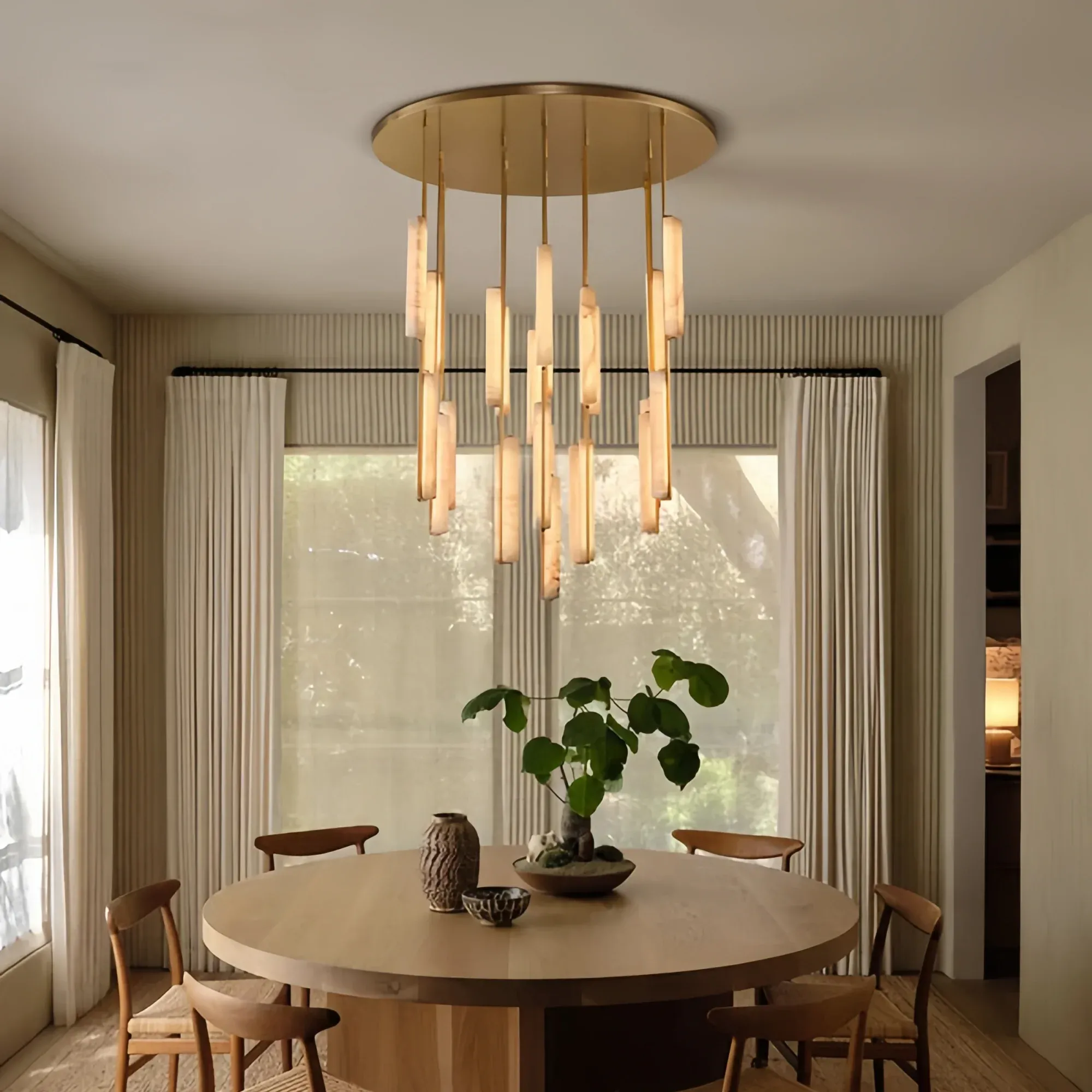 Auburn Alabaster Round Chandelier 24'' 40'' 56''
