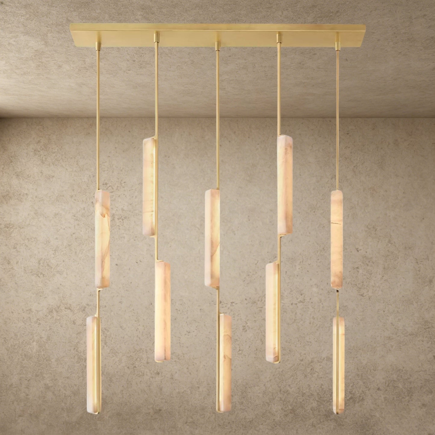 Audubon Alabaster Linear Chandelier 54 inch