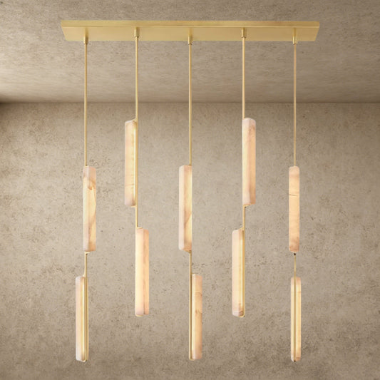 Audubon Alabaster Linear Chandelier 54 inch