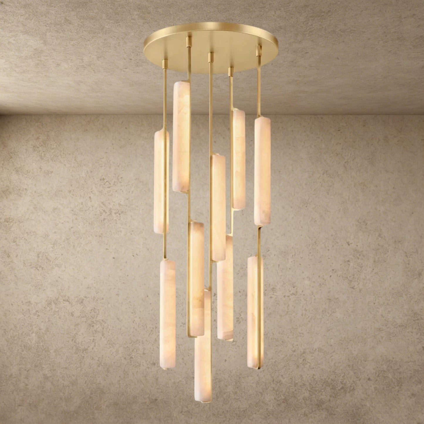 Audubon Alabaster Round Chandelier 24 inch, 40 inch, 56 inch