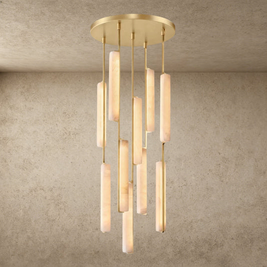 Audubon Alabaster Round Chandelier 24 inch, 40 inch, 56 inch