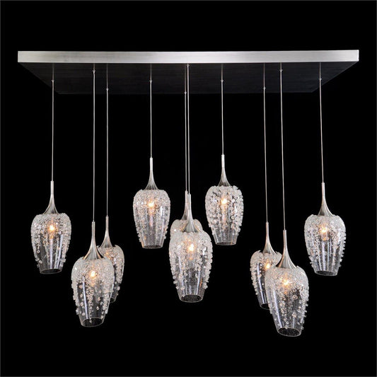 Auren Ten - Light Horizontal Glass Pendant Chandelier - GILDLAMPS