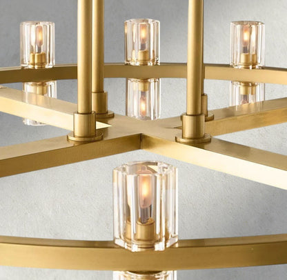 Avecho LED Round Two - Tier Chandelier 60" - GILDLAMPS
