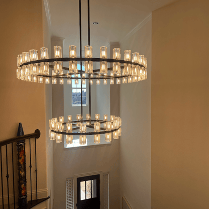 Avecho LED Round Two - Tier Chandelier 60" - GILDLAMPS