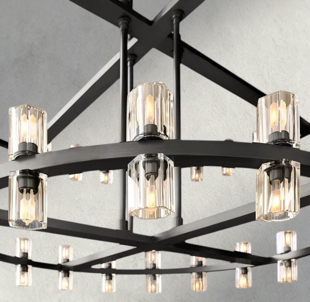 Avecho LED Round Two - Tier Chandelier 60" - GILDLAMPS