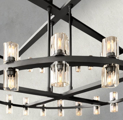 Avecho LED Round Two - Tier Chandelier 60" - GILDLAMPS