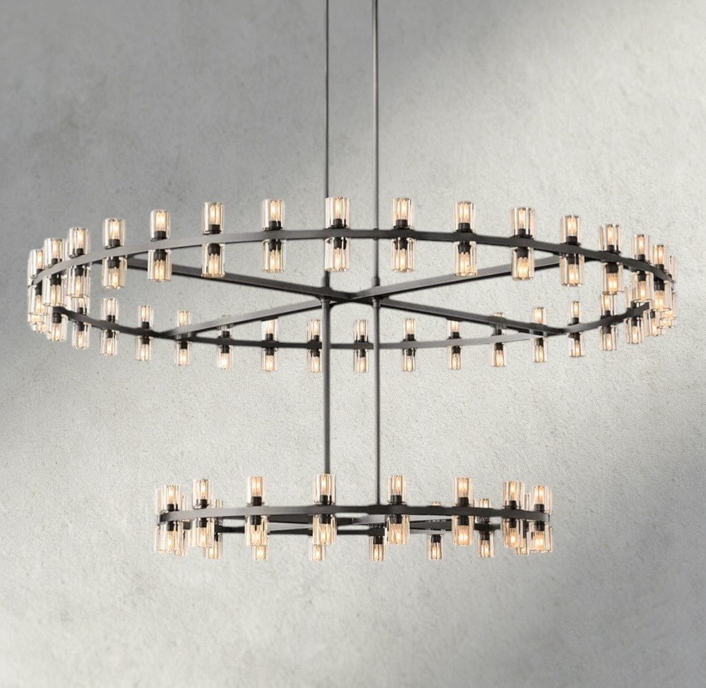 Avecho LED Round Two - Tier Chandelier 60" - GILDLAMPS