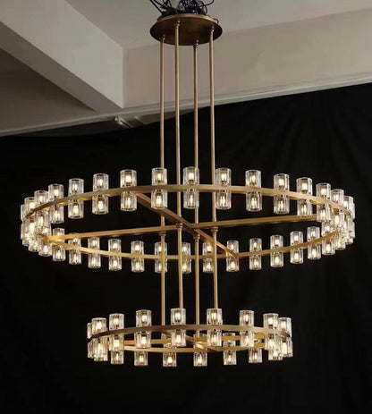 Avecho LED Round Two - Tier Chandelier 60" - GILDLAMPS