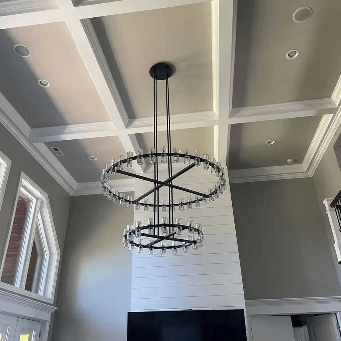 Avecho LED Round Two - Tier Chandelier 60" - GILDLAMPS