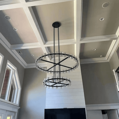 Avecho LED Round Two - Tier Chandelier 60" - GILDLAMPS