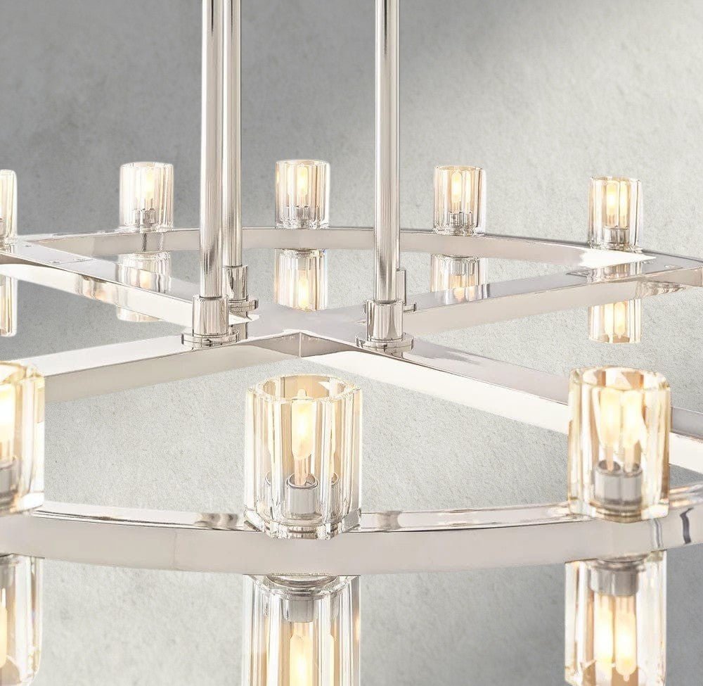 Avecho LED Round Two - Tier Chandelier 60" - GILDLAMPS