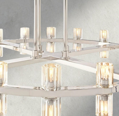 Avecho LED Round Two - Tier Chandelier 60" - GILDLAMPS