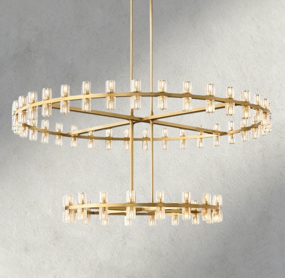 Avecho LED Round Two - Tier Chandelier 60" - GILDLAMPS