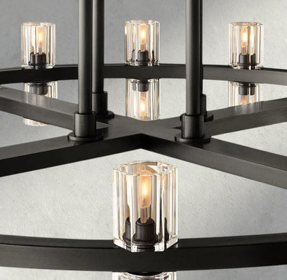 Avecho LED Round Two - Tier Chandelier 60" - GILDLAMPS
