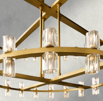 Avecho LED Round Two - Tier Chandelier 60" - GILDLAMPS