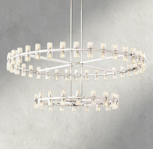 Avecho LED Round Two - Tier Chandelier 60" - GILDLAMPS