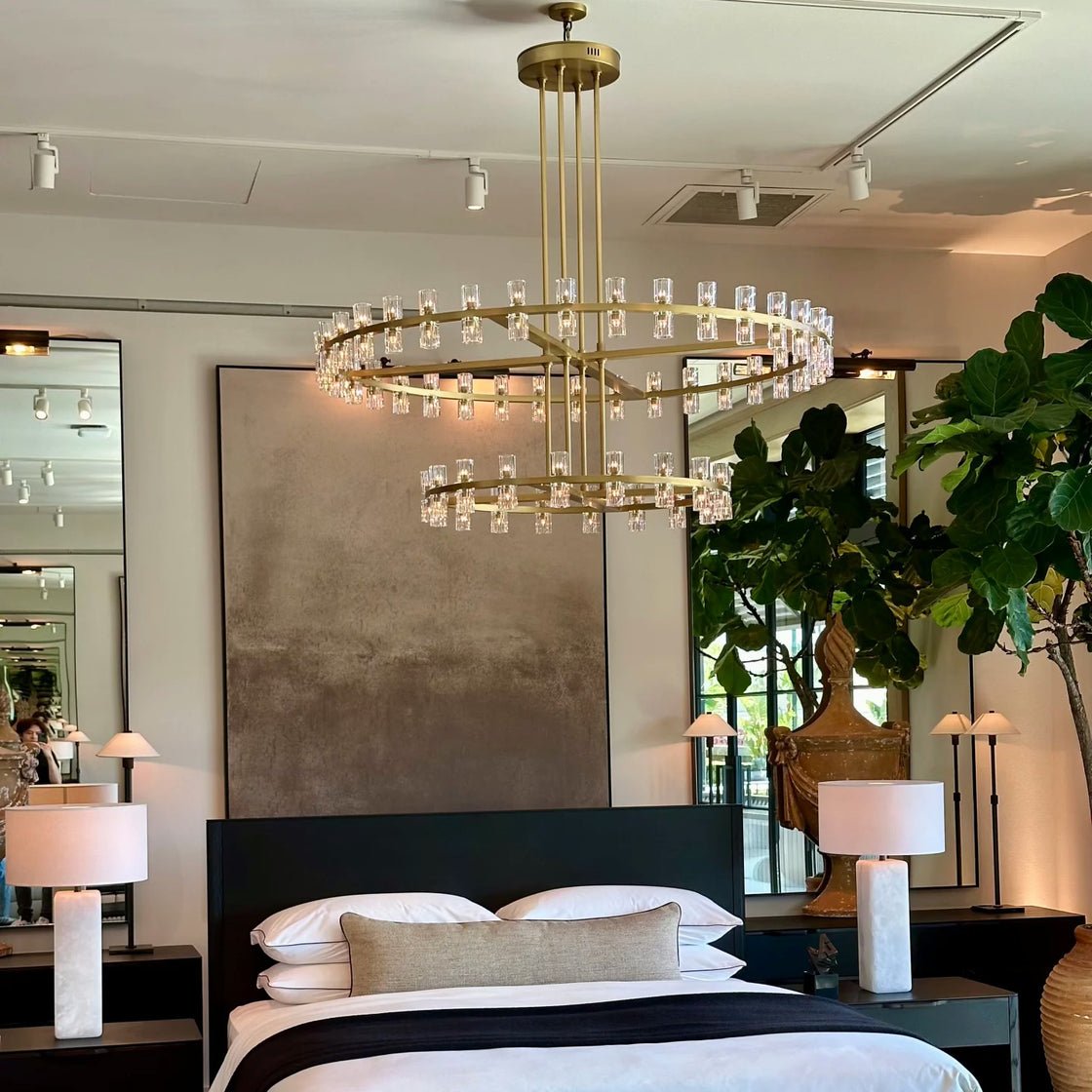 Avecho LED Round Two - Tier Chandelier 60" - GILDLAMPS