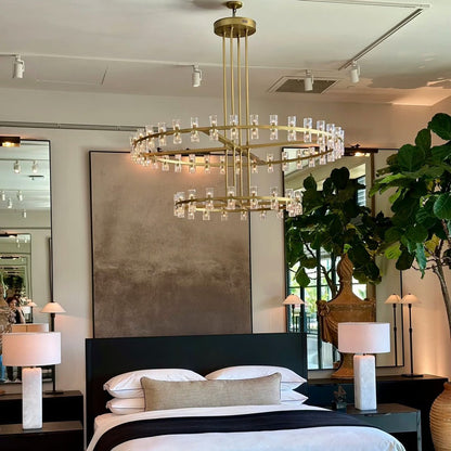 Avecho LED Round Two - Tier Chandelier 60" - GILDLAMPS