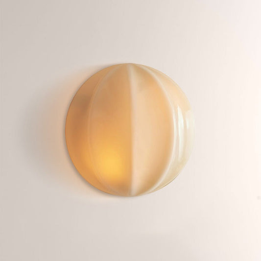 Aveline Clamshell Ribbed Opal Glass Wall Sconce - GILDLAMPS