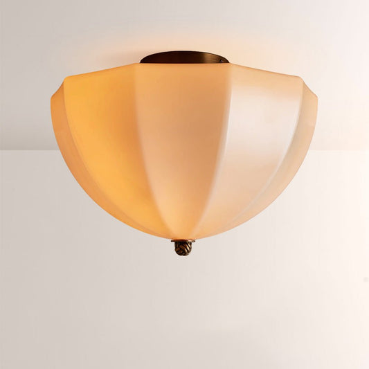 Aveline Ribbed Opal Glass Flush Mount - GILDLAMPS