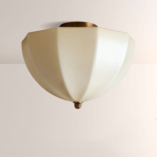Aveline Ribbed Opal Glass Flush Mount - GILDLAMPS