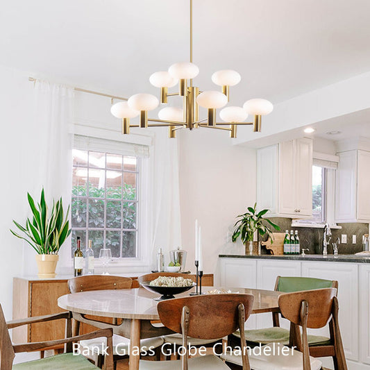 Bank Glass Globe Chandelier - GILDLAMPS