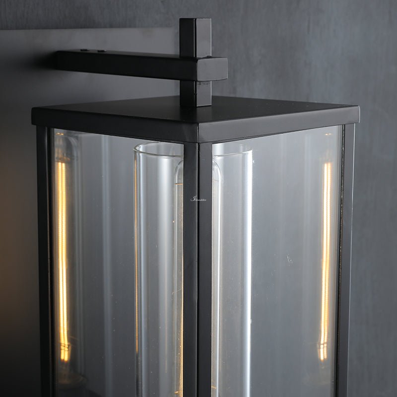 Bauros Outdoor Square Lantern Wall Sconce 18" - GILDLAMPS