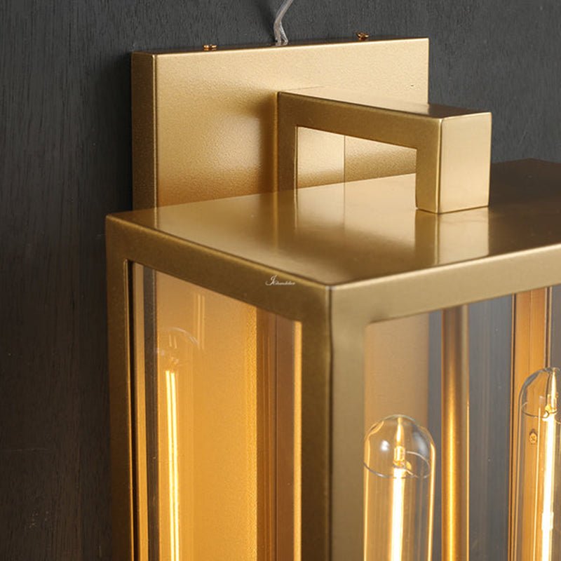 Bauros Outdoor Square Lantern Wall Sconce 21" - GILDLAMPS