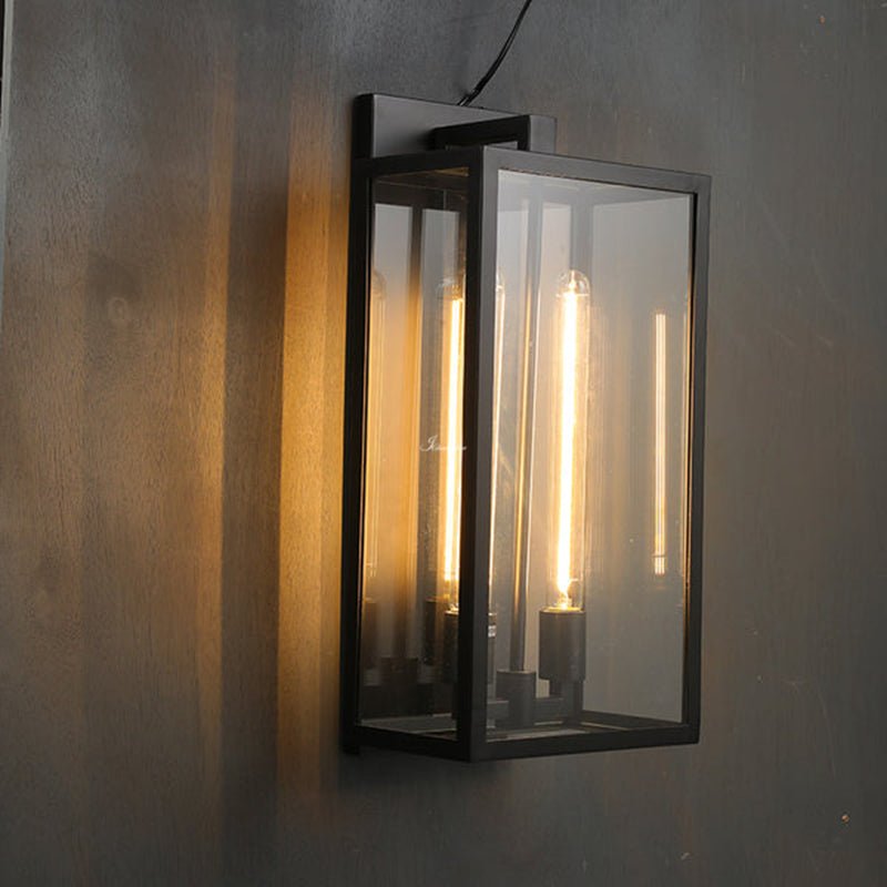 Bauros Outdoor Square Lantern Wall Sconce 21" - GILDLAMPS