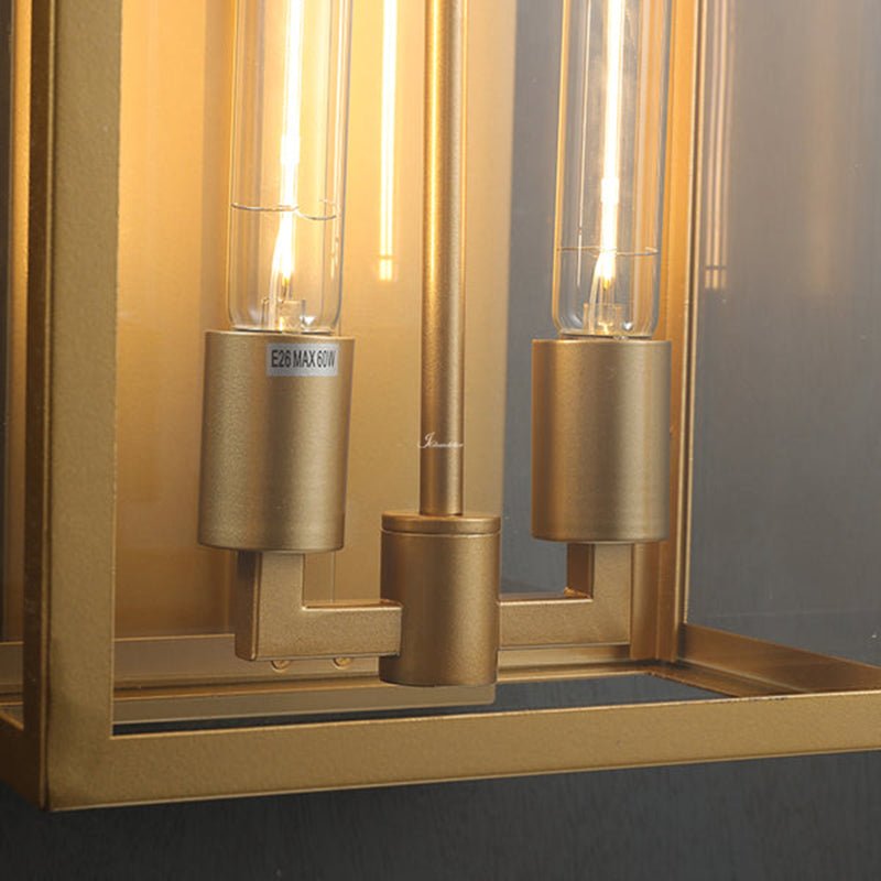 Bauros Outdoor Square Lantern Wall Sconce 21" - GILDLAMPS
