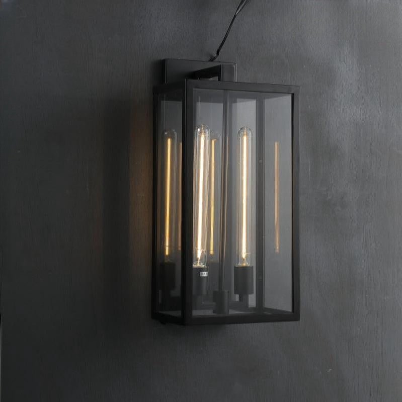 Bauros Outdoor Square Lantern Wall Sconce 28" - GILDLAMPS