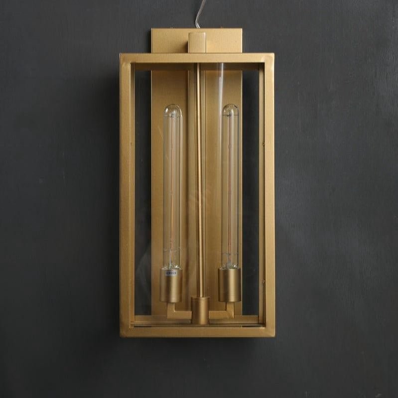 Bauros Outdoor Square Lantern Wall Sconce 28" - GILDLAMPS