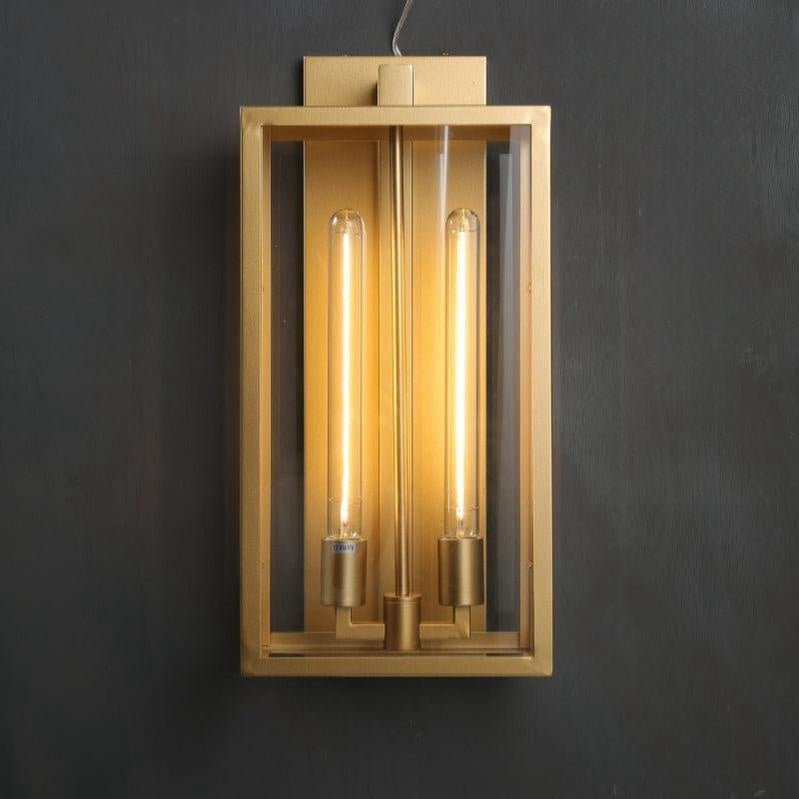Bauros Outdoor Square Lantern Wall Sconce 28" - GILDLAMPS