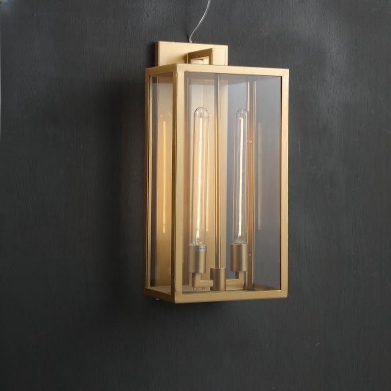 Bauros Outdoor Square Lantern Wall Sconce 28" - GILDLAMPS